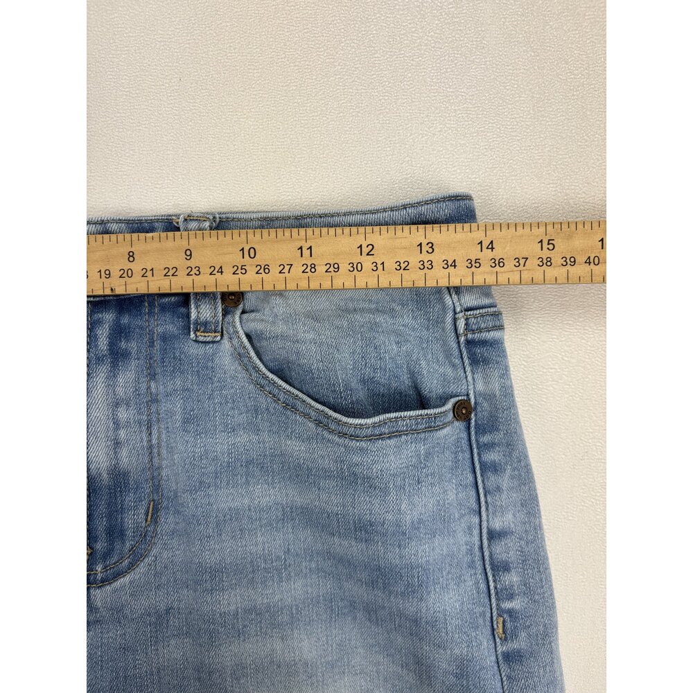 Oat Wide Leg Jeans Size 2 Light Wash Raw Hem - Picture 9 of 12